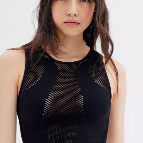 Out From Under Eyes On Me Seamless Mesh Top Black Size M Medium - Picture 3 of 6